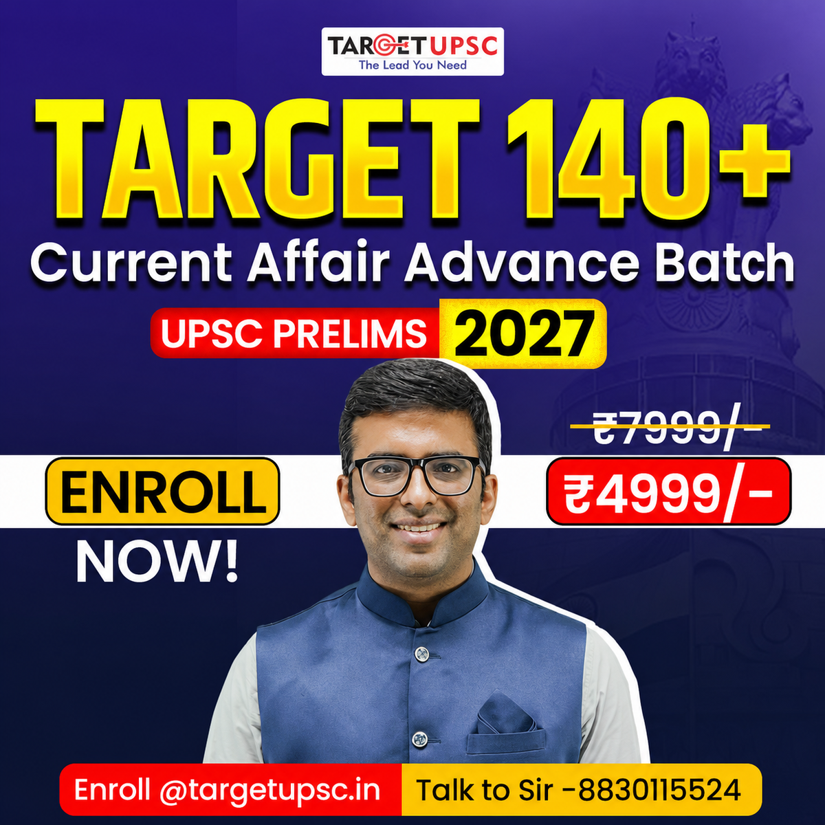 Target 140+ Current Affairs Advance Batch — UPSC Prelims 2027